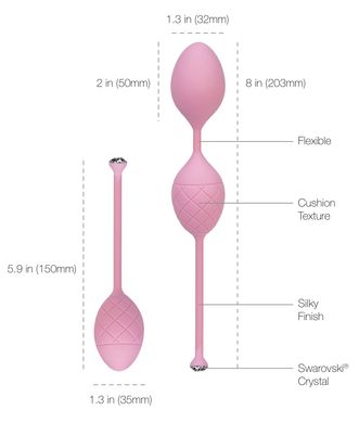 Роскошные вагинальные шарики PILLOW TALK - Frisky Pink с кристаллом Сваровски купити в sex shop Sexy