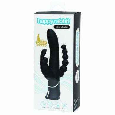 Потрійний вібратор Happy Rabbit Black купити в sex shop Sexy
