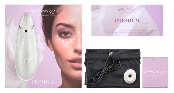Вакуумный клиторальный стимулятор Womanizer Premium White купить в sex shop Sexy