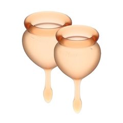 Набір менструальних чаш Satisfyer Feel Good (orange), 15мл і 20мл, мішечок для зберігання купити в sex shop Sexy