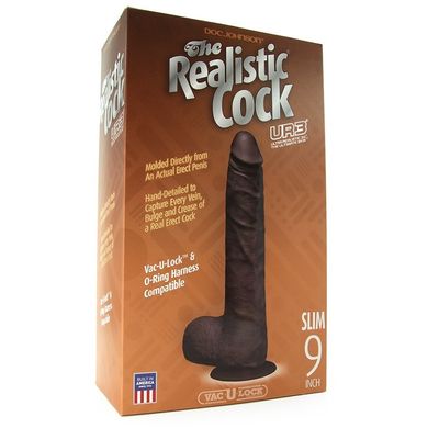 Фалоімітатор UltraSkyn The Realistic Cock 9 Black купити в sex shop Sexy