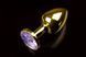 Металева анальна пробка з кристалом Small Gold Baby Purple купити в секс шоп Sexy