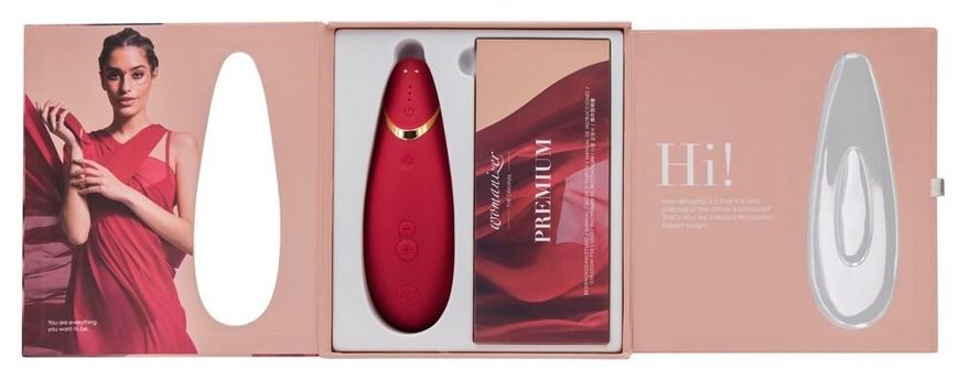 Вакуумный клиторальный стимулятор Womanizer Premium Red купити в sex shop Sexy