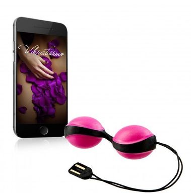 Вібро-кульки керовані смартфоном Vibratissimo Duoball Charger Pink / Black купити в sex shop Sexy