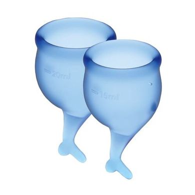 Набір менструальних чаш Satisfyer Feel Secure (dark blue), 15мл і 20мл, мішечок для зберігання купити в sex shop Sexy