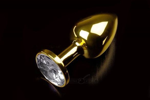 Металева анальна пробка з кристалом Small Gold Diamond купити в sex shop Sexy