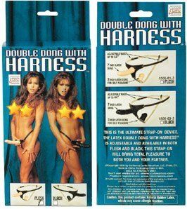 Подвійний жіночий страпон Double Dong W / Harness - Black купити в sex shop Sexy