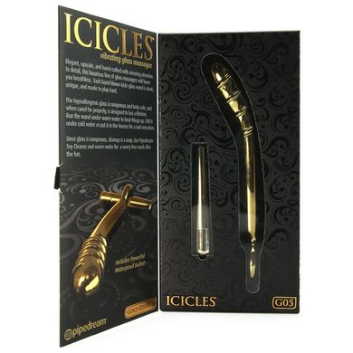 Скляний вібро-стимулятор Icicles Gold Edition G05 купити в sex shop Sexy