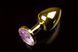 Металева анальна пробка з кристалом Small Gold Pink купити в секс шоп Sexy