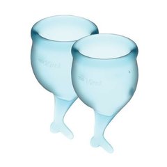 Набір менструальних чаш Satisfyer Feel Secure (light blue), 15мл і 20мл, мішечок для зберігання купити в sex shop Sexy