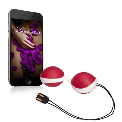 Вібро-кульки керовані смартфоном Vibratissimo Duoball Charger Red купити в sex shop Sexy