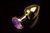 Металева анальна пробка з кристалом Small Gold Purple купити в sex shop Sexy