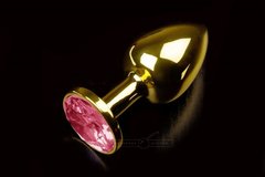 Металева анальна пробка з кристалом Small Gold Ruby купити в sex shop Sexy