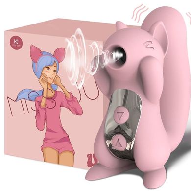 Вакуумний стимулятор з вібрацією KissToy Miss UU Pink, іграшка 2-в-1 купити в sex shop Sexy