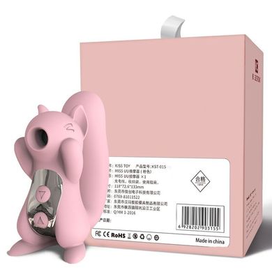 Вакуумний стимулятор з вібрацією KissToy Miss UU Pink, іграшка 2-в-1 купити в sex shop Sexy