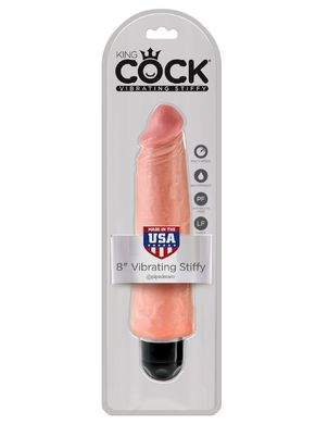 Реалистичный вибратор King Cock 8" Vibrating Stiffy Flesh купить в sex shop Sexy