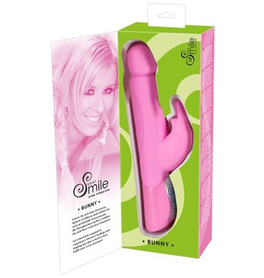 Кліторальних-вагінальний вібратор Smile Bunny Pink купити в sex shop Sexy
