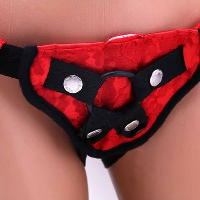 Трусики для страпона Sportsheets Lace Corsette Strap-on Red купити в sex shop Sexy