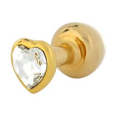 Анальная пробка с кристаллом Diogol ANNI Form Heart Gold 3 см купить в sex shop Sexy
