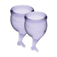 Набір менструальних чаш Satisfyer Feel Secure (lila), 15мл і 20мл, мішечок для зберігання купити в sex shop Sexy