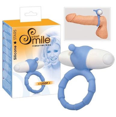 Эрекционное кольцо с вибрацией Smile Loop Vibr. Ring Blue купить в sex shop Sexy