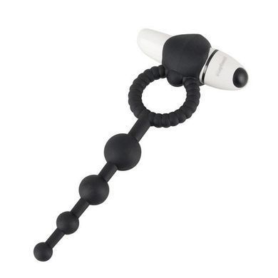 Ерекційне вібро-кільце з анальної ланцюжком Blow Pop Black Penisring купити в sex shop Sexy