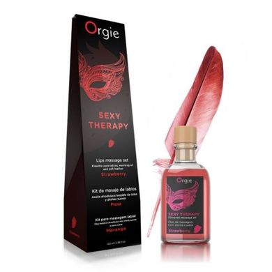 Съедобное массажное масло + перо Orgie Sexy Therapy Strawberry купить в sex shop Sexy