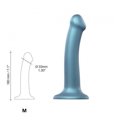 Насадка для страпона Strap-On-Me Mono Density Dildo Blue M, діам. 3,3см, одношаровий силікон, гнучкий купити в sex shop Sexy
