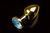 Металева анальна пробка з кристалом Small Gold Water Blue купити в sex shop Sexy