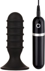 Анальна вібро-пробка Menzstuff Ribbed Torpedo Vibr. 4Inch Black купити в sex shop Sexy