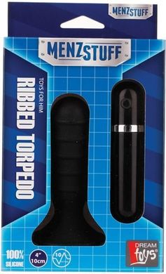 Анальна вібро-пробка Menzstuff Ribbed Torpedo Vibr. 4Inch Black купити в sex shop Sexy