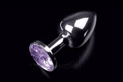 Металлическая анальная пробка с кристаллом Small Silver Baby Purple купить в sex shop Sexy