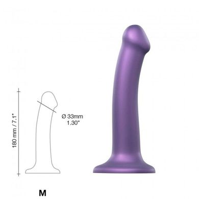 Насадка для страпона Strap-On-Me Mono Density Dildo Violet M, діам. 3,3см, одношаровий силікон, гнучко купити в sex shop Sexy