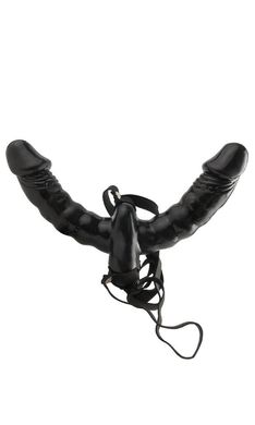 Подвійний страпон Fetish Fantasy Series Vibrating Double Delight Strap-On Black купити в sex shop Sexy