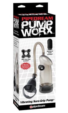 Вакуумная помпа с вибрацией Pump Worx Vibrating Sure Grip Pump купить в sex shop Sexy