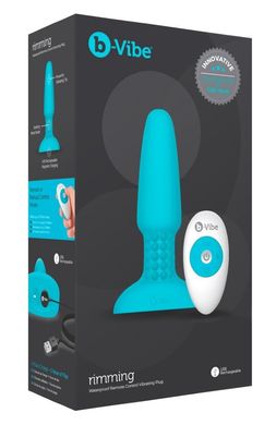 Анальна пробка з ДУ B-Vibe Rimming Plug Blue Vibrator купити в sex shop Sexy