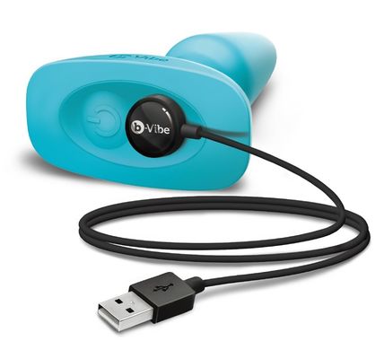 Анальна пробка з ДУ B-Vibe Rimming Plug Blue Vibrator купити в sex shop Sexy