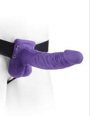 Порожній страпон Fetish Fantasy Series 7 Hollow Strap-On with Balls Purple купити в sex shop Sexy
