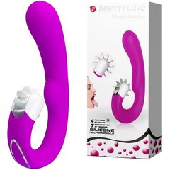 Перезаряжаемый вибратор с клиторальным стимулятором-ротатором Pretty Love Magic Tongue купить в sex shop Sexy