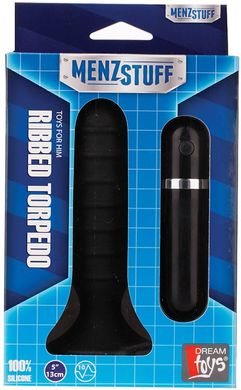 Анальна вібро-пробка Menzstuff Ribbed Torpedo Vibr. 5Inch Black купити в sex shop Sexy