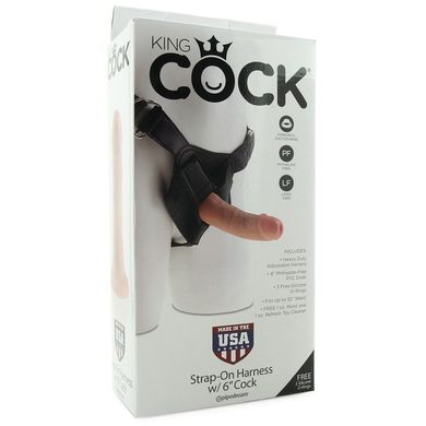 Страпон King Cock Strap-On Harness 6 Cock Flesh купити в sex shop Sexy