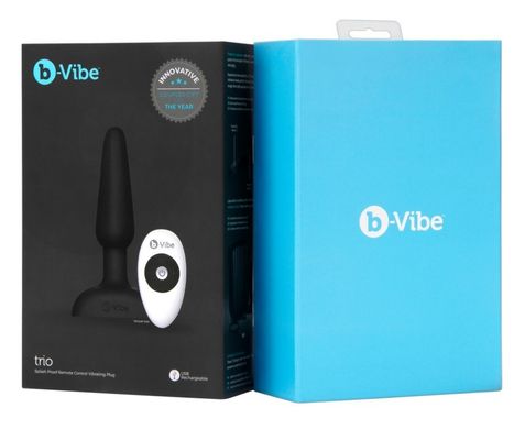 Анальная пробка с ДУ B-Vibe Trio Plug Black купить в sex shop Sexy