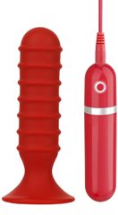 Анальная вибро-пробка Menzstuff Ribbed Torpedo Vibr. 5Inch Red купить в sex shop Sexy