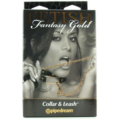 Роскошный ошейник с поводком Fetish Fantasy Gold Collar & Leash купить в sex shop Sexy