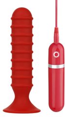 Анальна вібро-пробка Menzstuff Ribbed Torpedo Vibr. 6Inch Red купити в sex shop Sexy