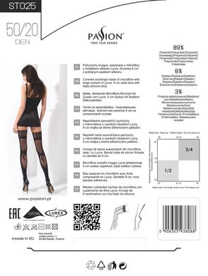 Черные чулки Passion 025 купить в sex shop Sexy