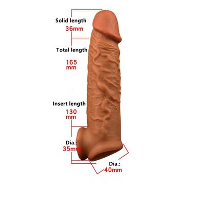 Подовжуюча насадка з кільцем для мошонки Funda Extension, 16,5х4см купити в sex shop Sexy