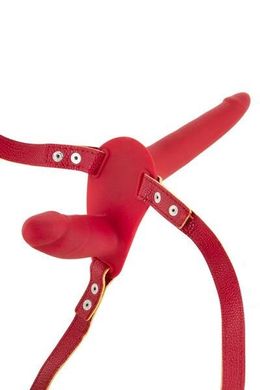 Подвійний страпон Fetish Tentation Strap-On with Double Dildo Red купити в sex shop Sexy