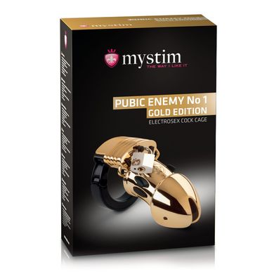 Клітка для члена з електростимуляцією Mystim Pubic Enemy No 1 - Gold Edition купити в sex shop Sexy