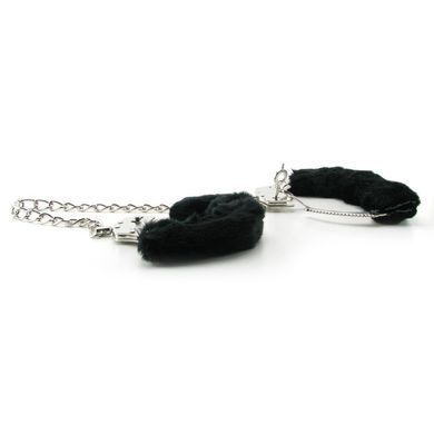 Металеві поножи Furry Leg Cuffs Black купити в sex shop Sexy